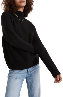 Madewell Dillon Mock Neck Pullover Sweater in True Black