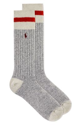Polo Ralph Lauren Ragg Wool Blend Hiker Socks in Light Grey Heather