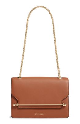 Strathberry East/West Leather Shoulder Bag in Chestnut