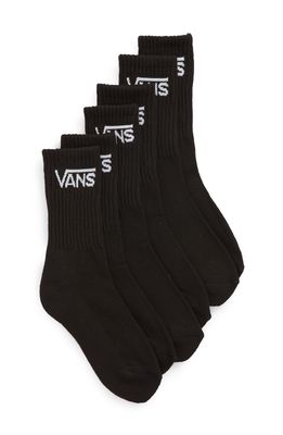 Vans Classic 3-Pack Crew Socks in Black