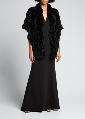 Chiffon, Lace & Fur Wrap