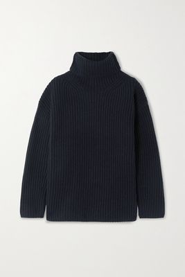 Joseph - Ribbed Merino Wool Turtleneck Sweater - Blue