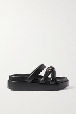 Dries Van Noten - Embellished Leather Platform Sandals - Black