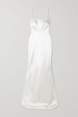 Halfpenny London - Dion Stretch-duchesse Satin Gown - Ivory
