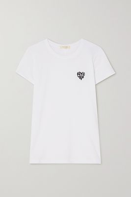 rag & bone - Embroidered Cotton-jersey T-shirt - White