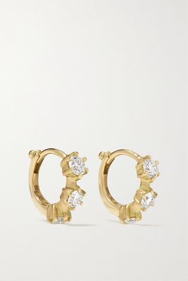Jade Trau - Kismet Mini 18-karat Gold Diamond Hoop Earrings - one size