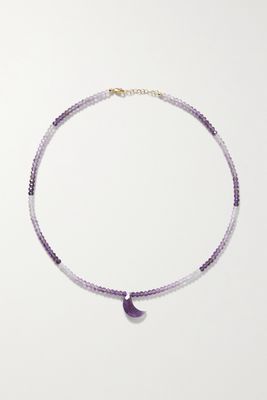 Roxanne First - 14-karat Gold, Amethyst And Fluorite Necklace - Purple