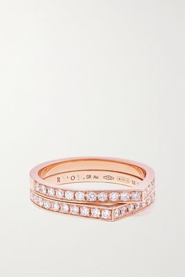 Repossi - Antifer 18-karat Rose Gold Diamond Ring - 53