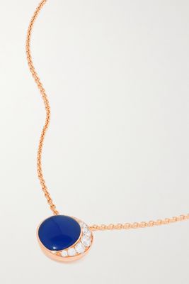 David Morris - Fortuna 18-karat Rose Gold, Agate And Diamond Necklace - one size