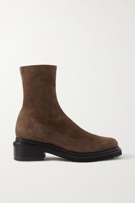 BY FAR - Kah Stretch-suede Ankle Boots - Brown