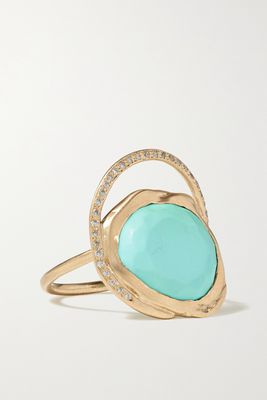 Pascale Monvoisin - Gaia 9-karat Gold, Turquoise And Diamond Ring - 6