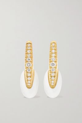 Melissa Kaye - Ada 18-karat Gold, Diamond And Enamel Earrings - one size