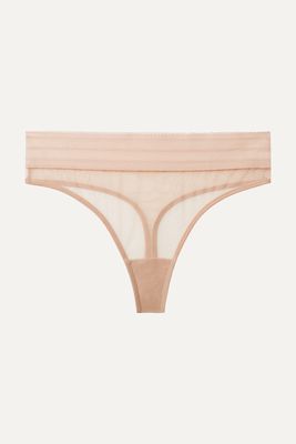 ELSE - Bare Stretch-tulle Thong - Neutrals