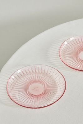 Luisa Beccaria - Set Of Two 18cm Glass Fruit Plates - Pink