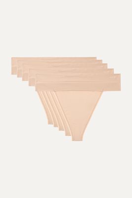 Quo Active - Set Of Five Stretch-jersey Thongs - Neutrals