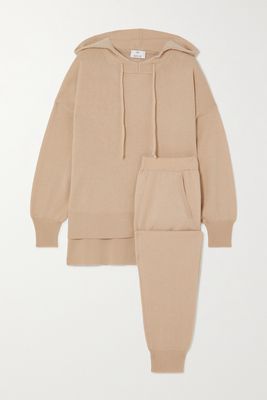 Allude - Cashmere Hoodie And Track Pants Set - Brown