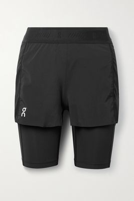 ON - Convertible Layered Shell And Stretch-jersey Shorts - Black