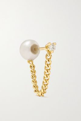 Delfina Delettrez - Convertible 18-karat Gold, Pearl And Diamond Earring - one size
