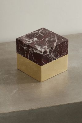 Kelly Wearstler - Aria Small Marble And Brass Box - Gold