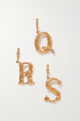 Oscar de la Renta - Alphabet Gold-tone Faux Pearl Single Earring - W