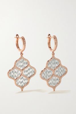 Boghossian - 18-karat Rose Gold, Titanium Fiber And Diamond Earrings - one size