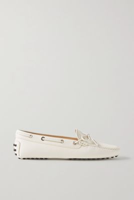 Tod's - Gommino Textured-leather Loafers - Off-white