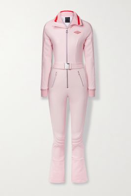 Cordova - The Modena Belted Quilted Striped Ski Suit - Pink