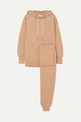 Olivia von Halle - Gia Shanghai Silk And Cashmere-blend Hoodie And Track Pants Set - Neutrals
