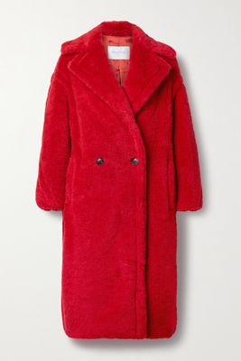 Max Mara - Tedgirl Double-breasted Alpaca, Wool And Silk-blend Coat - Red