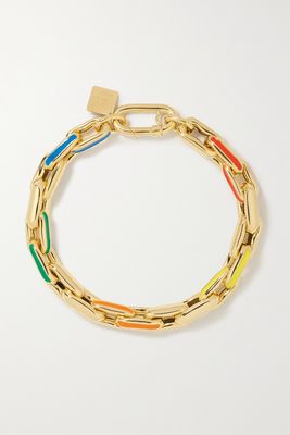 Lauren Rubinski - Small 14-karat Gold And Enamel Bracelet - one size