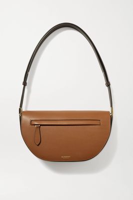 Burberry - Olympia Small Two-tone Leather Shoulder Bag - Brown