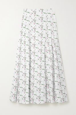 Philosophy di Lorenzo Serafini - Floral-print Cotton-jacquard Midi Skirt - White
