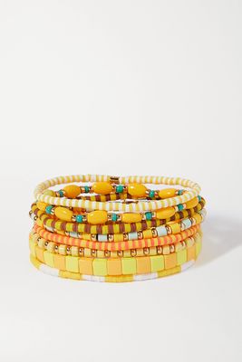 Roxanne Assoulin - Colour Therapy Set Of Eight Enamel And Gold-tone Bracelets - Yellow