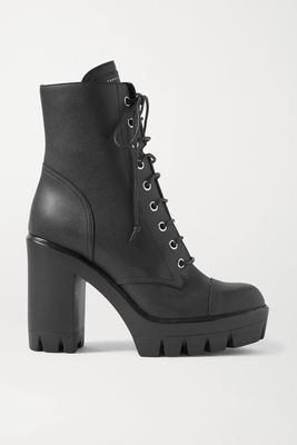 Giuseppe Zanotti - Leather Platform Ankle Boots - Black