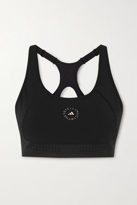 adidas by Stella McCartney - Truepurpose Cutout Perforated Recycled Stretch Sports Bra - Black