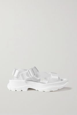 Alexander McQueen - Buckled Grosgrain And Leather Exaggerated-sole Sandals - White