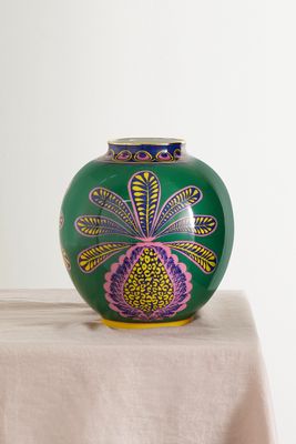 La DoubleJ - Bubble Gold-plated Porcelain Vase - Green