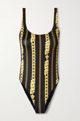 Versace - Printed Swimsuit - Black