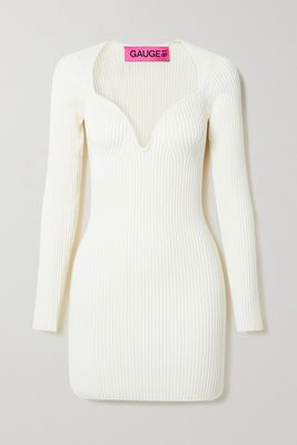 GAUGE81 - Mija Ribbed Merino Wool-blend Mini Dress - Ecru