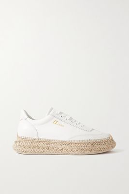 Christian Louboutin - Espasneak Leather Espadrille Platform Sneakers - White