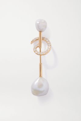 Anissa Kermiche - Betty 14-karat Gold, Pearl And Diamond Single Earring - White