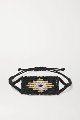 Diane Kordas - Evil Eye Woven Cord, Diamond And Sapphire Bracelet - Gold