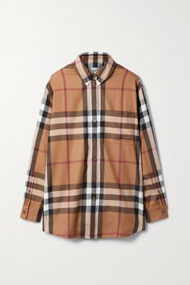 Burberry - Checked Wool-twill Shirt - Brown
