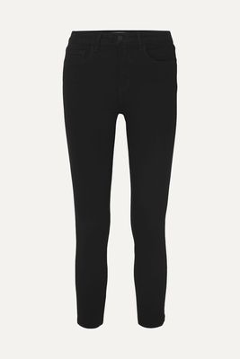 L'Agence - Margot Cropped High-rise Skinny Jeans - Black