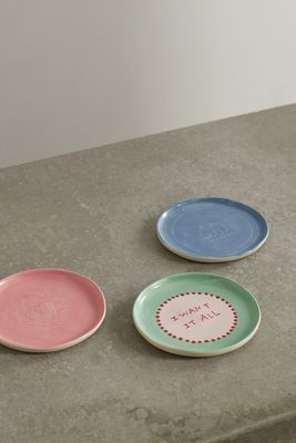 Laetitia Rouget - Set Of Three Small Ceramic Plates - Blue