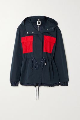 JW Anderson - Embroidered Hooded Twill And Shell Jacket - Blue