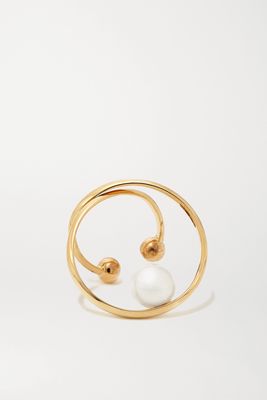 Mizuki - 14-karat Gold Pearl Ear Cuff - one size