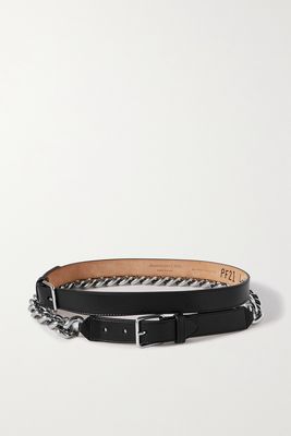 Alexander McQueen - Chain-trimmed Leather Belt - Black