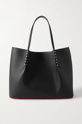 Christian Louboutin - Cabarock Spiked Textured-leather Tote - Black