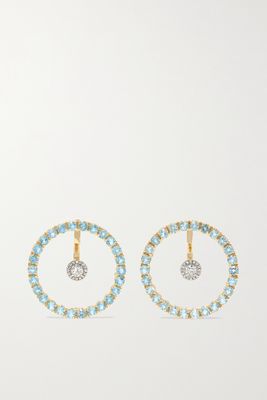 Mateo - 14-karat Gold, Topaz And Diamond Earrings - one size